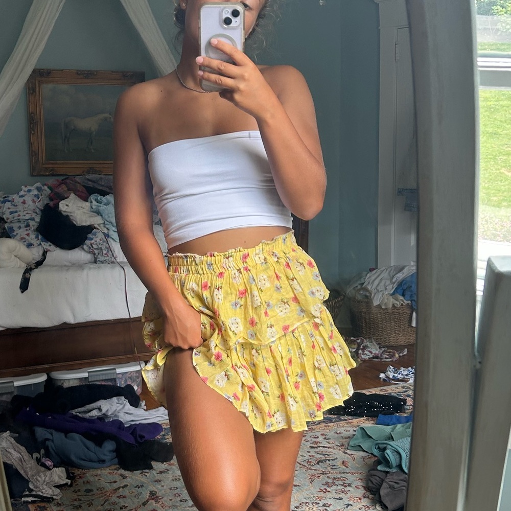 Yellow Floral LSF Skirt